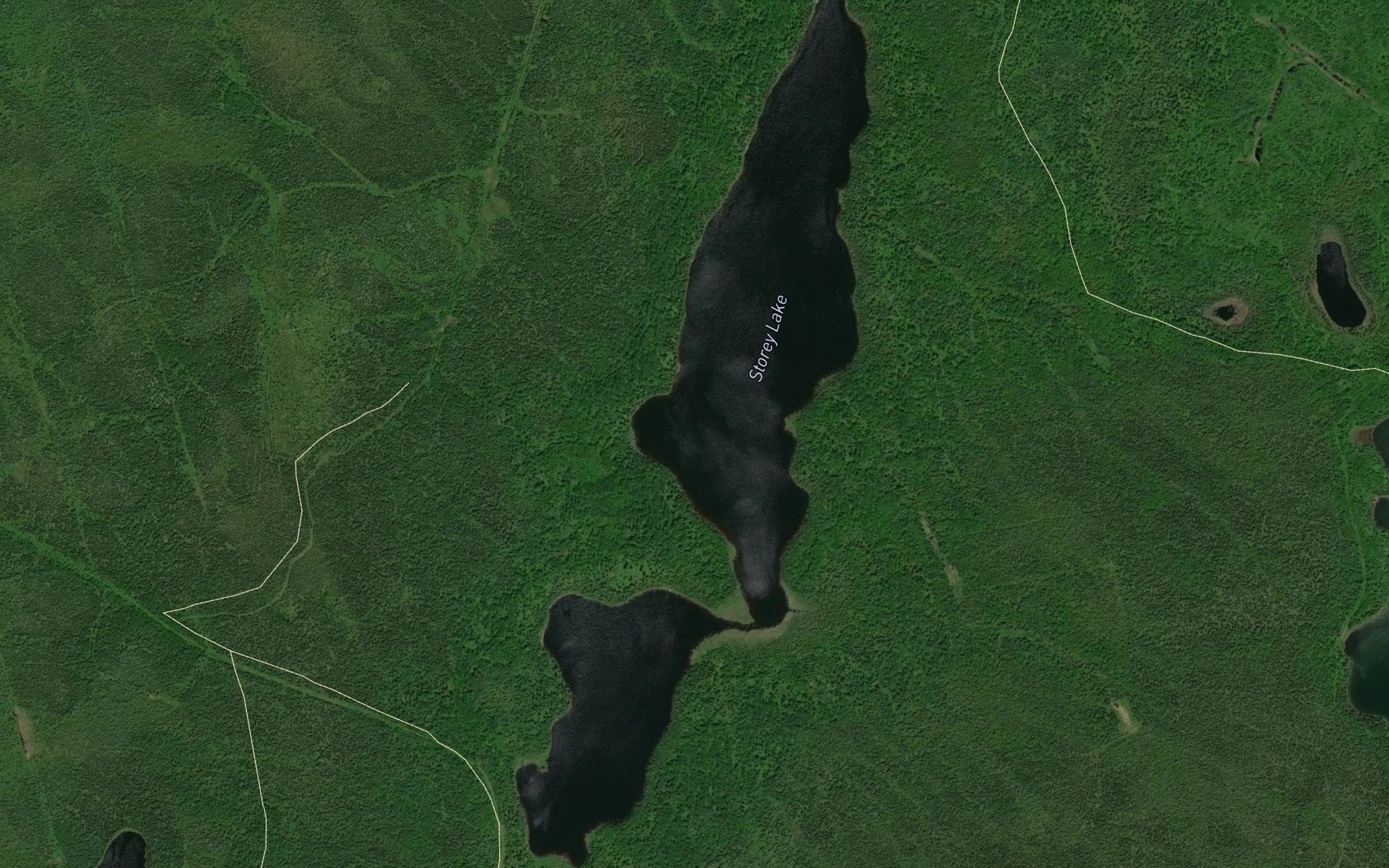 Satellite map of the Storey Lake
