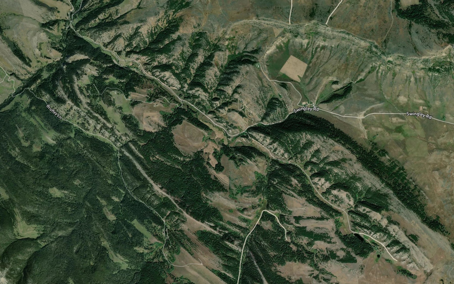 Satellite map of the Bullis Creek