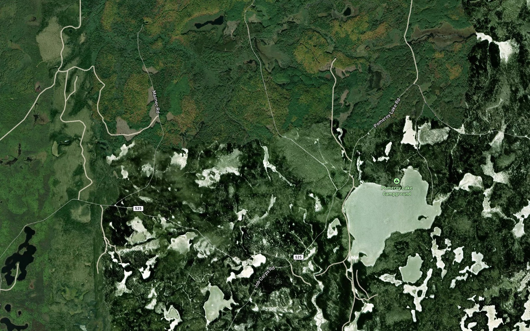 Satellite map of the Holly Creek