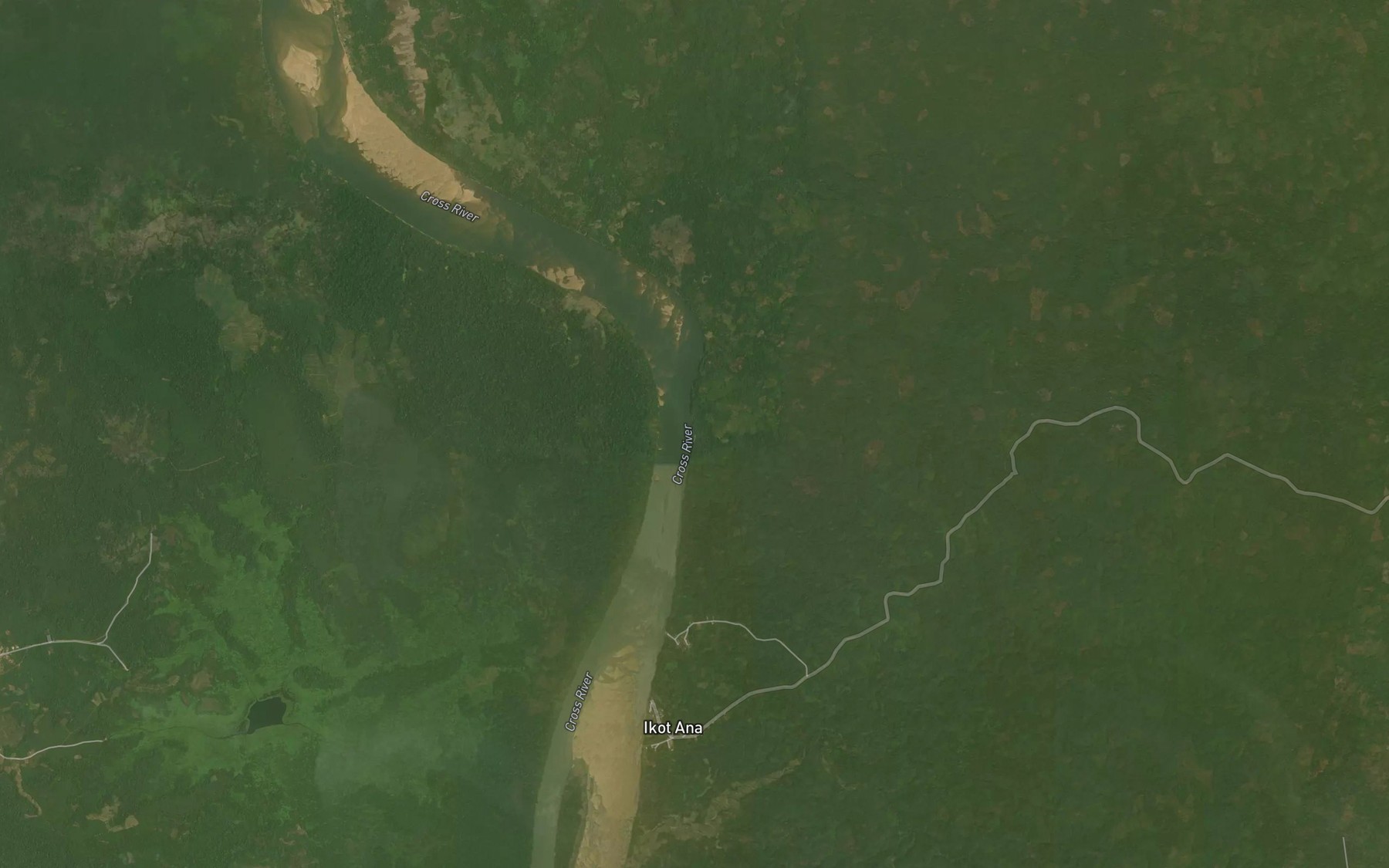 Satellite map of the Akonobi Creek