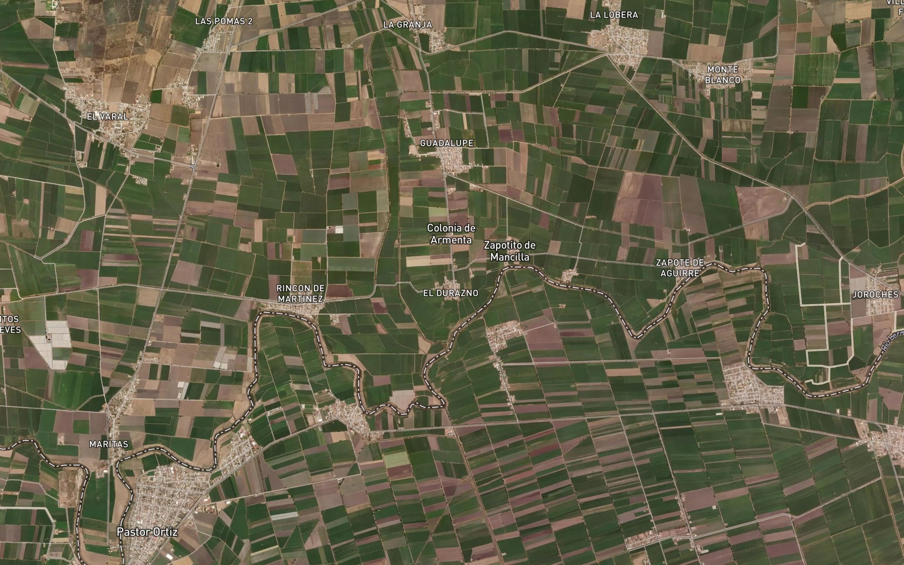 Satellite map of the Durazno