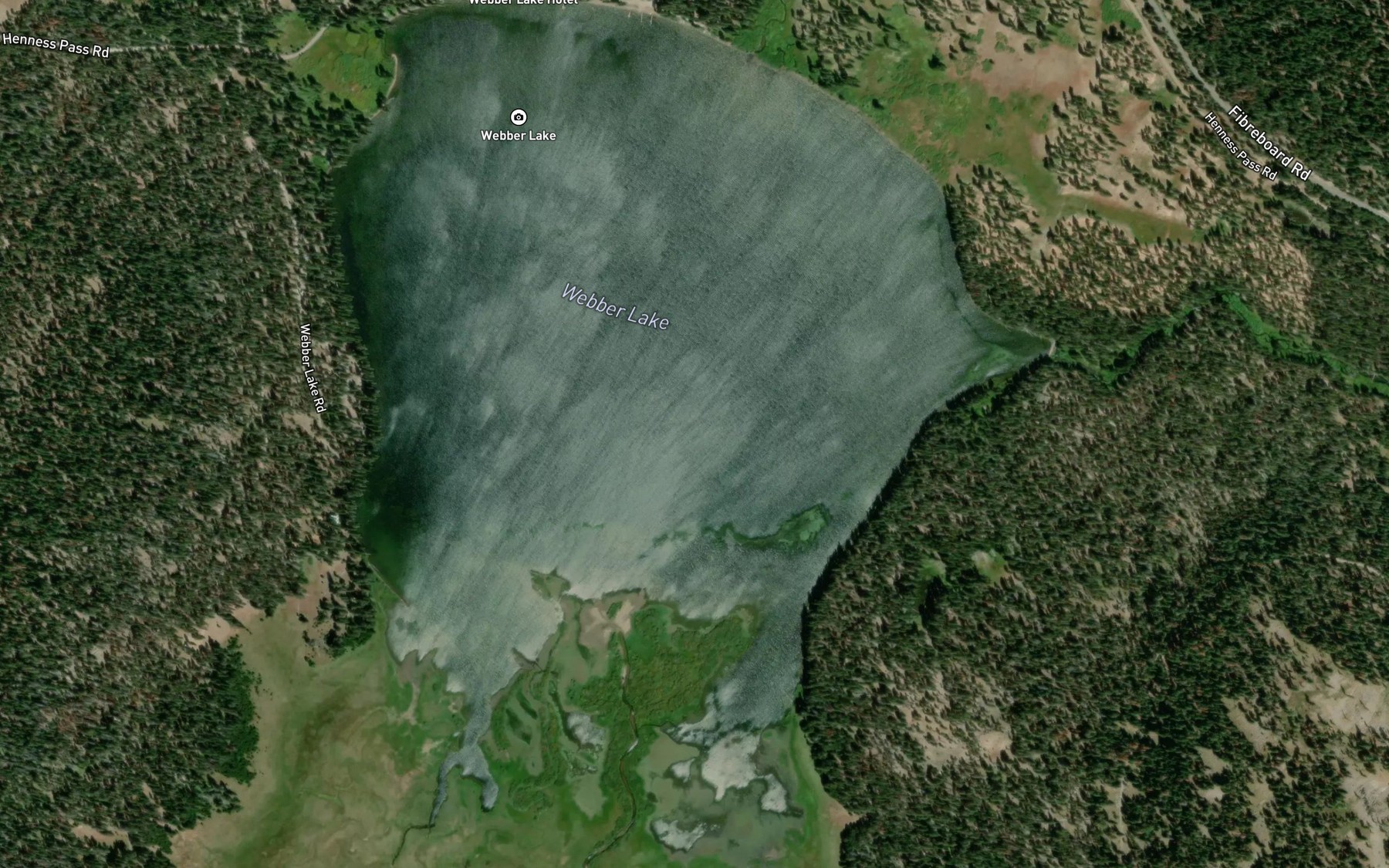 Satellite map of the Webber Lake