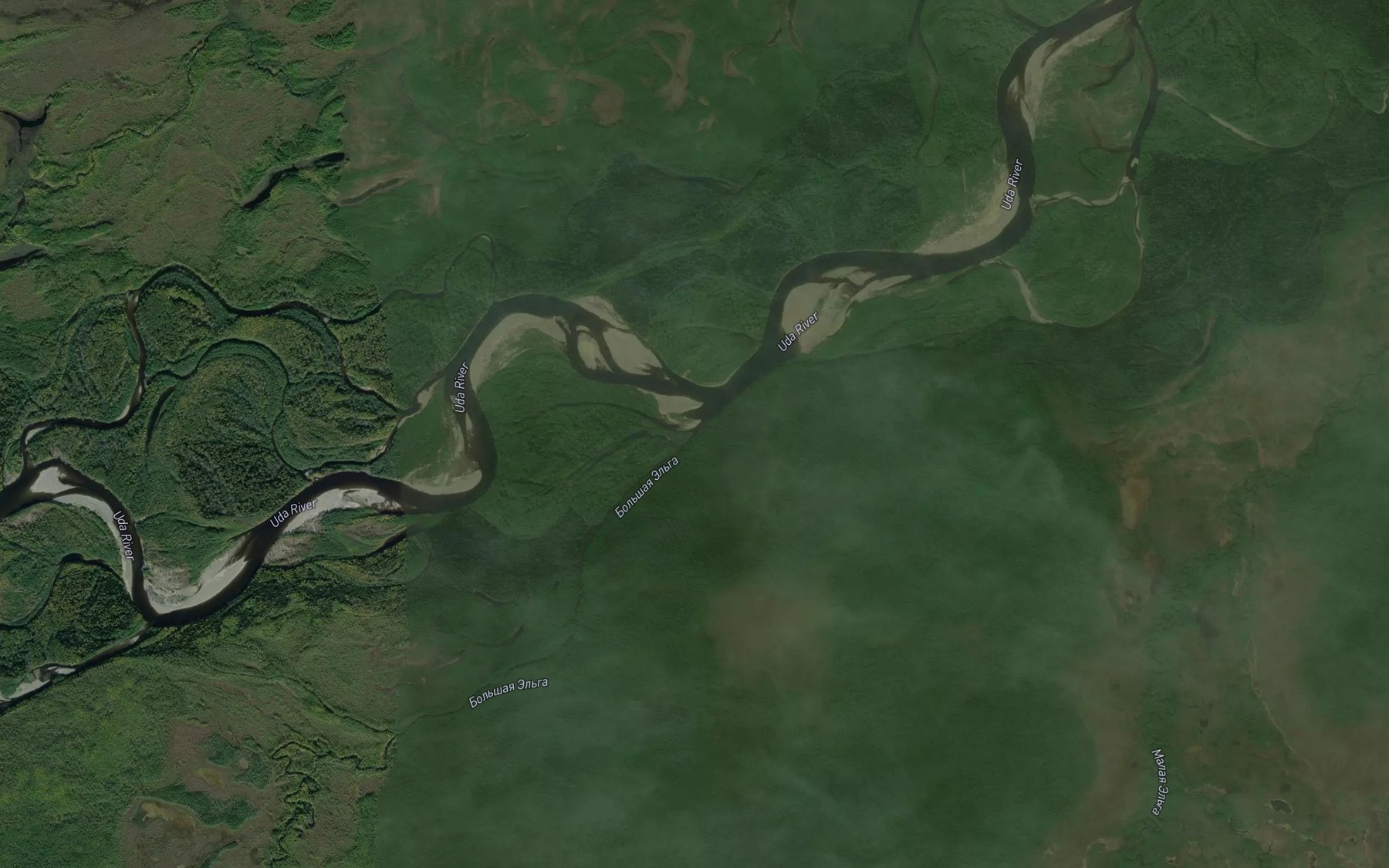 Satellite map of the Bol'shaya El'ga