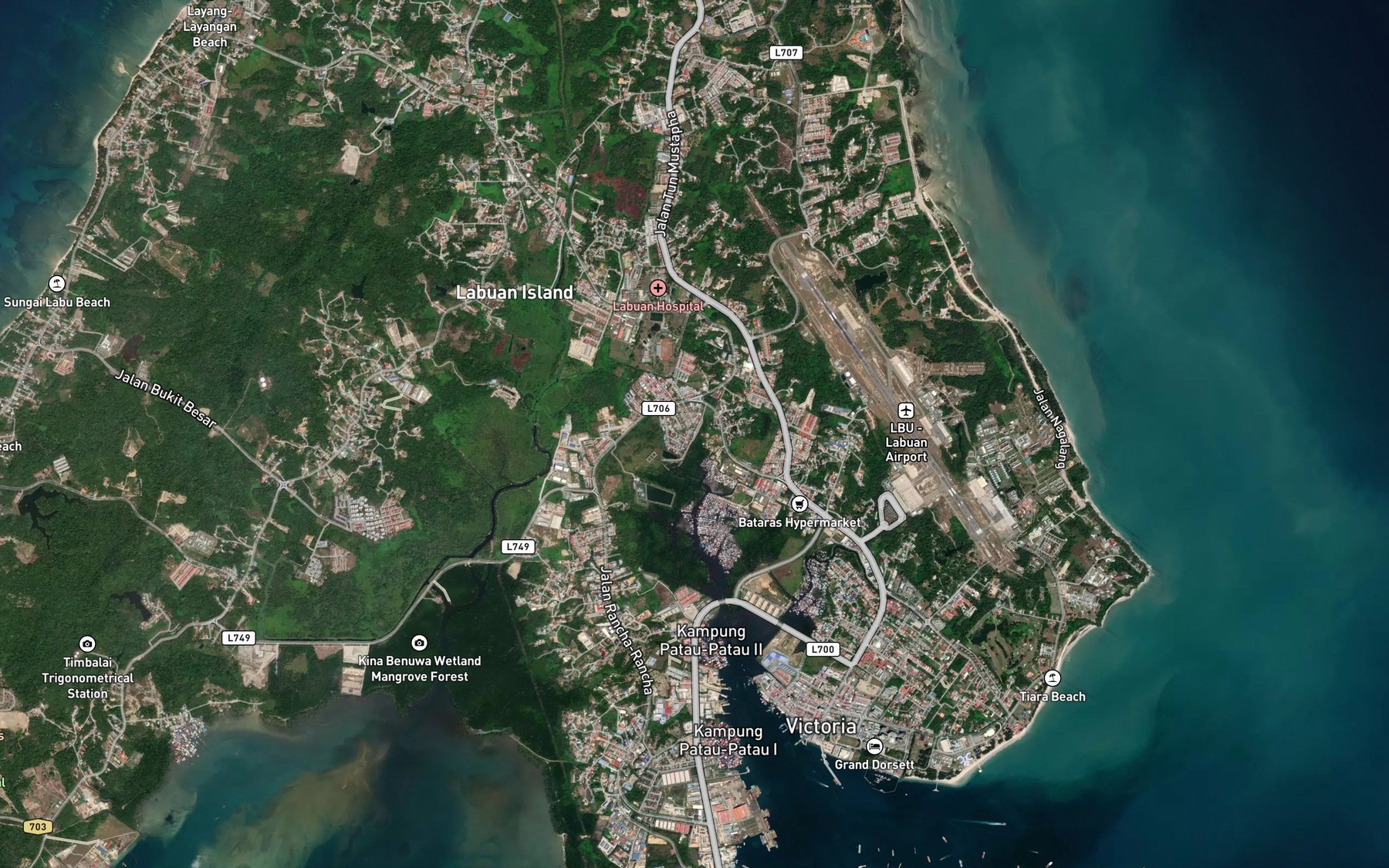 Satellite map of the Sungai Bata