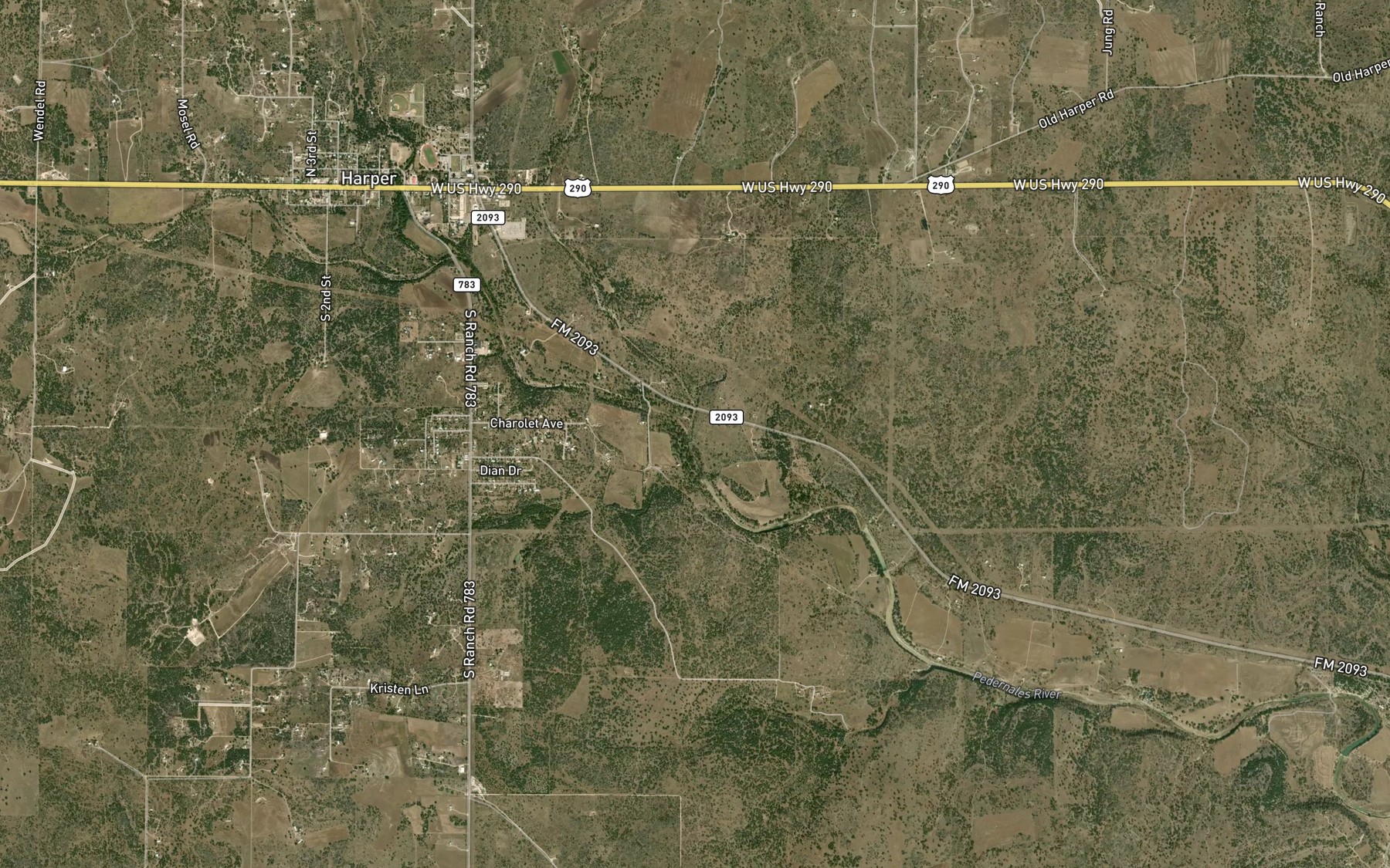 Satellite map of the Banta Branch