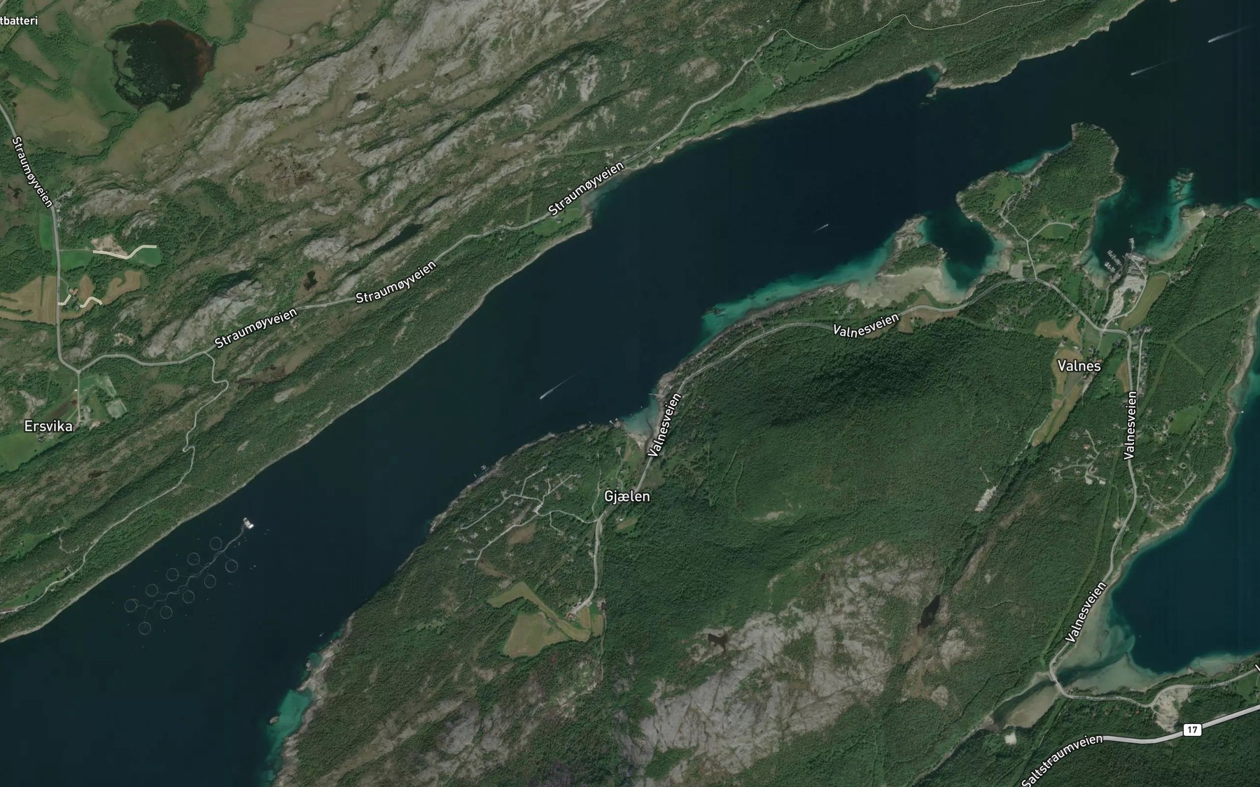 Satellite map of the Gjelosen