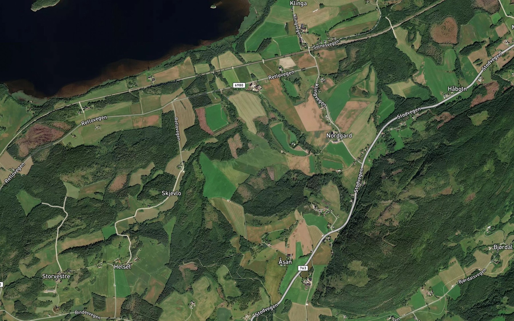 Satellite map of the Kjolpasbekken