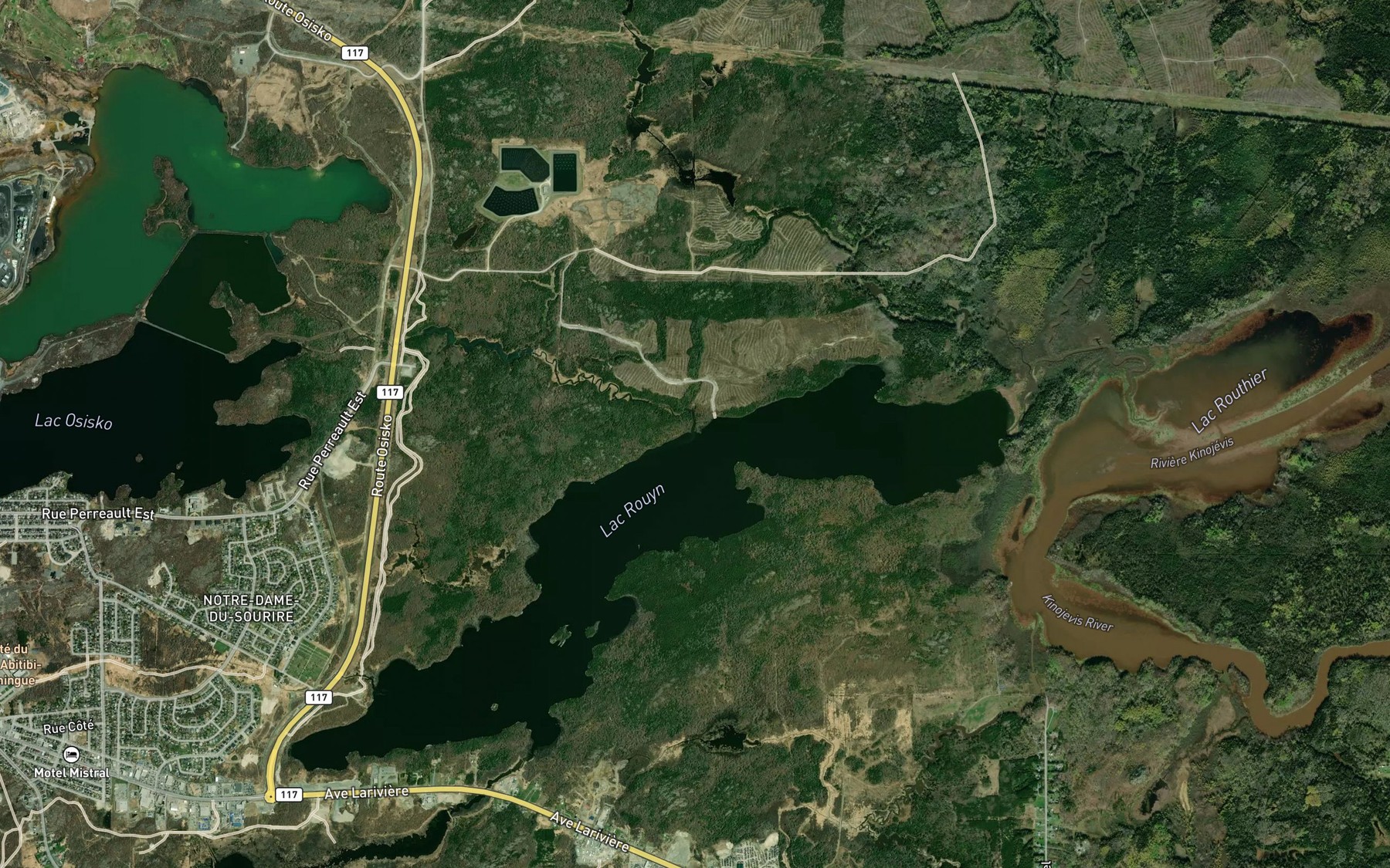 Satellite map of the Ruisseau Osisko