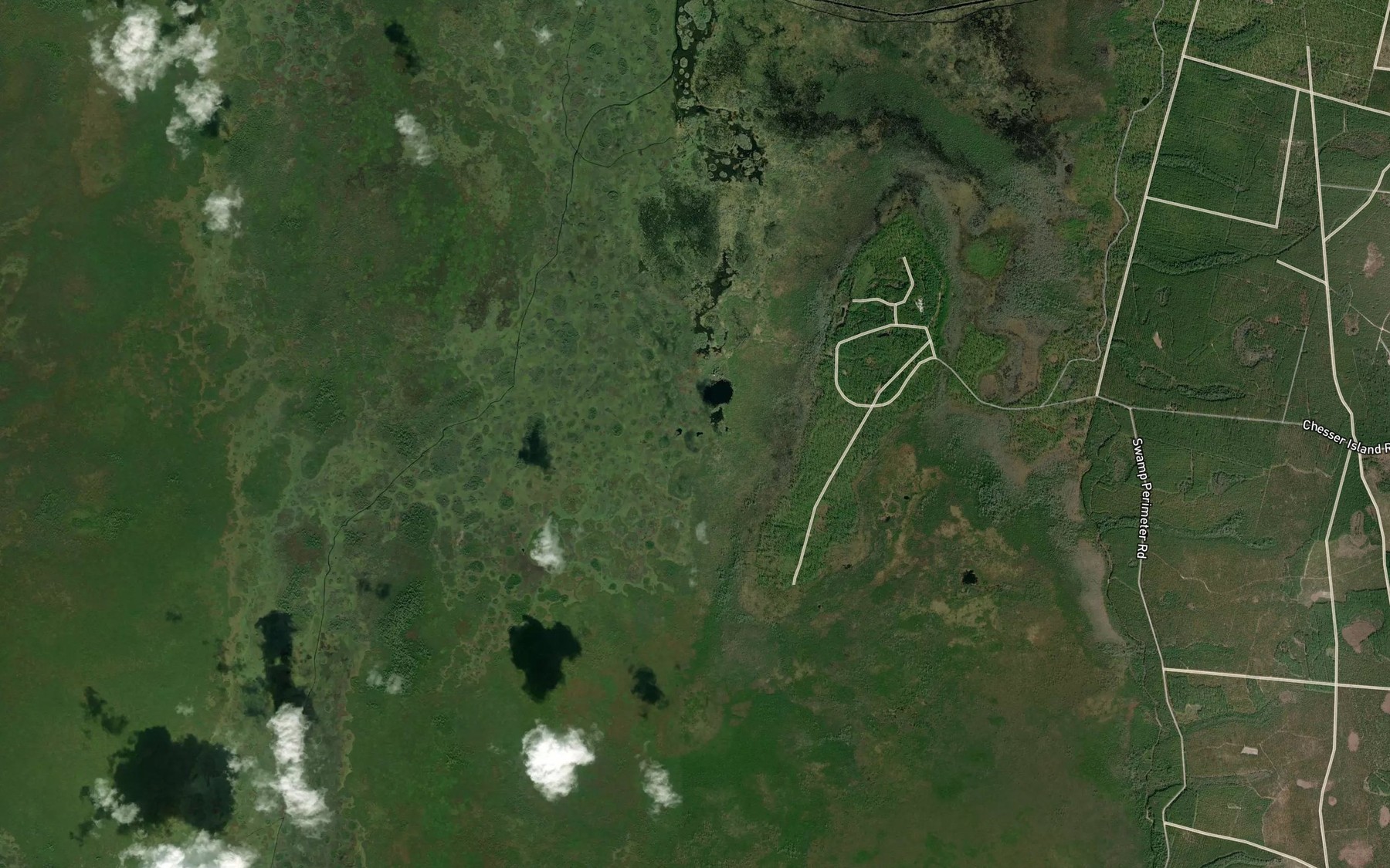 Satellite map of the Stump Lake