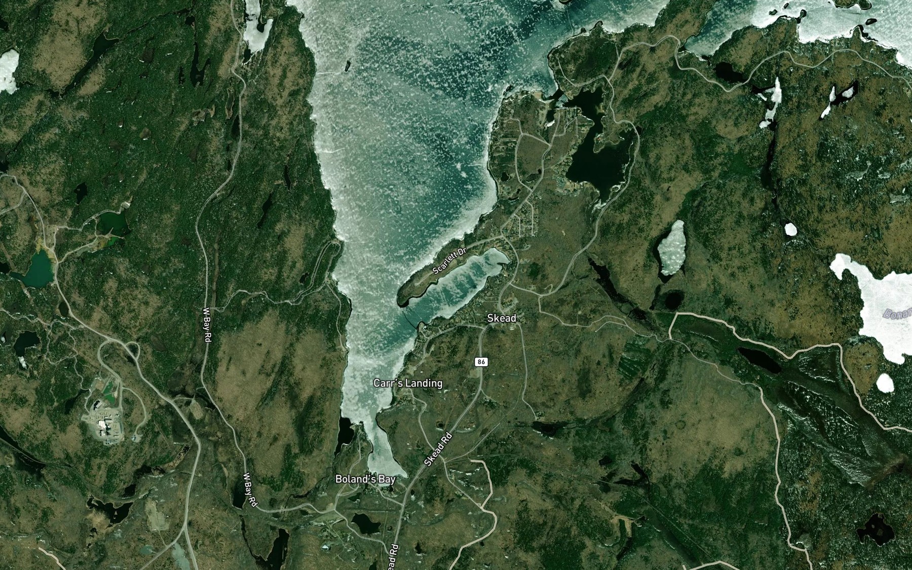 Satellite map of the Skead Bay