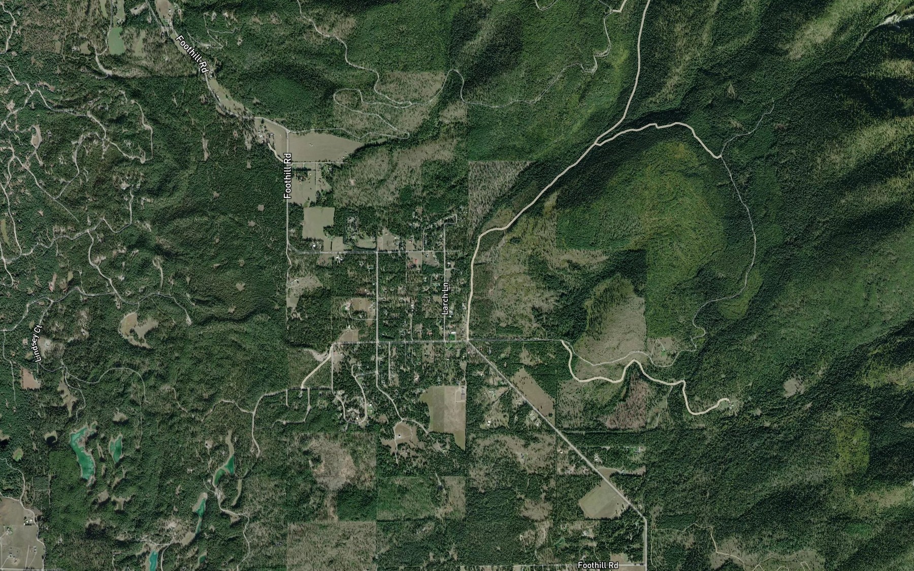 Satellite map of the Krause Creek