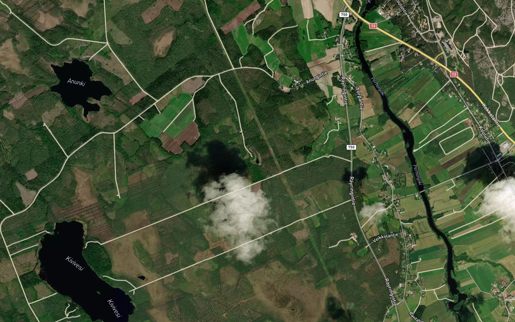 Satellite map of the Vahajarvi