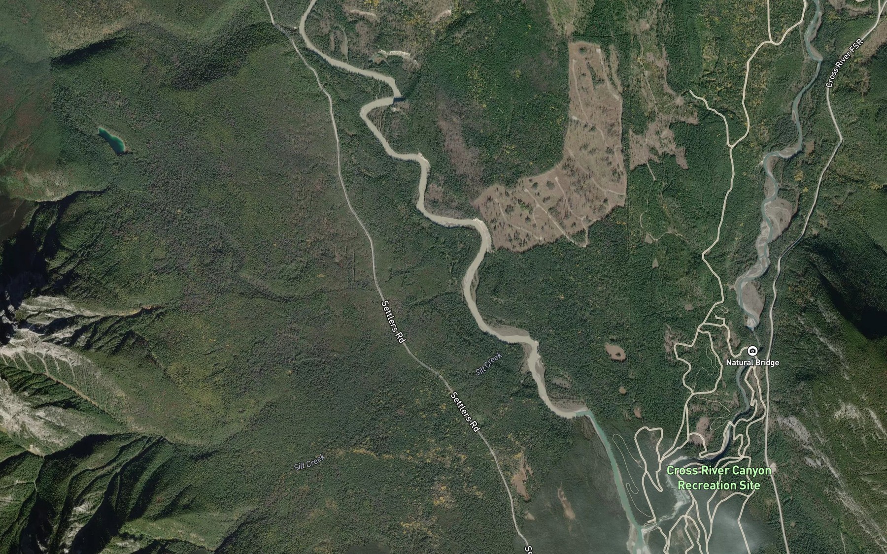 Satellite map of the Silt Creek