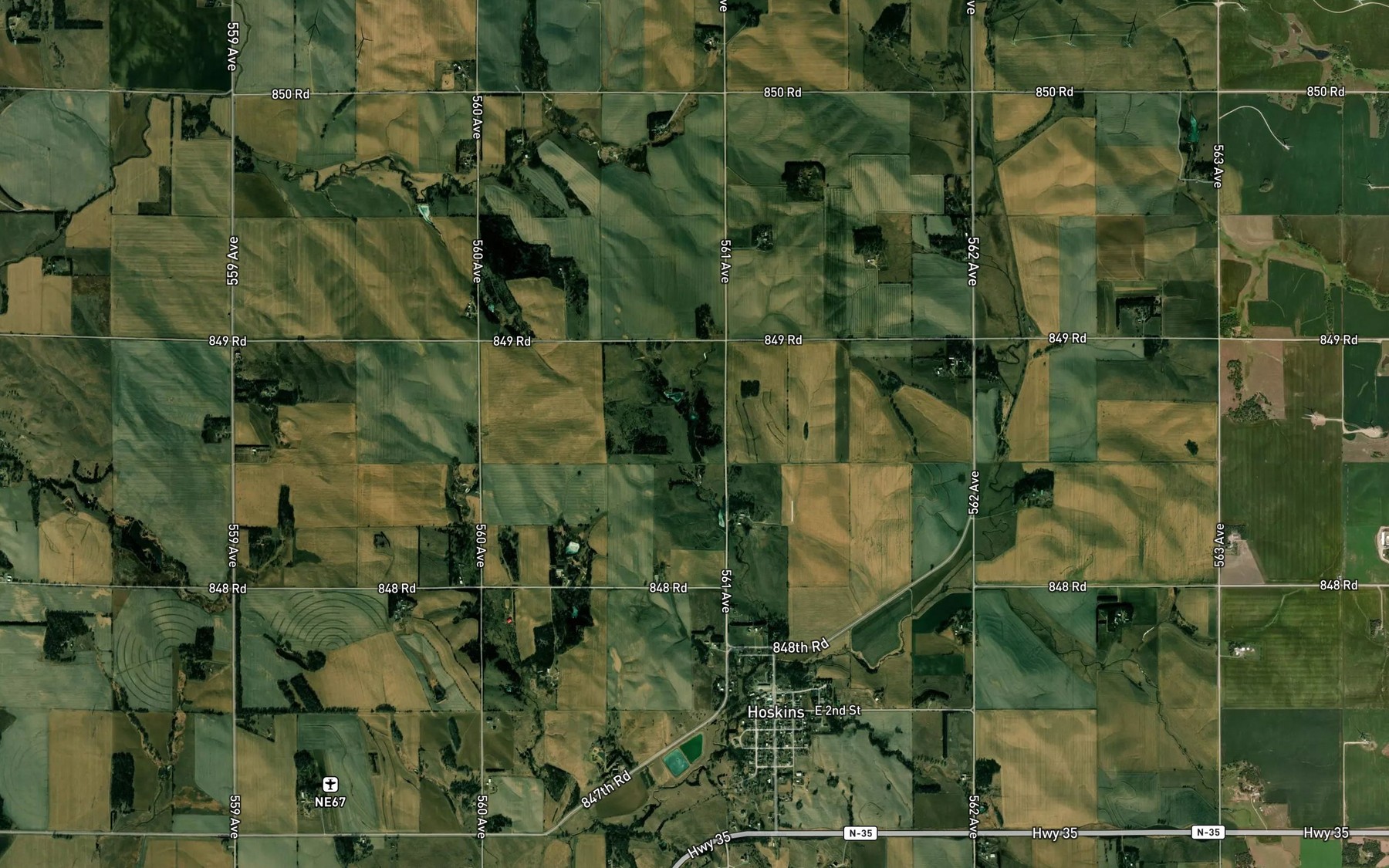Satellite map of the Scheurich Reservoir