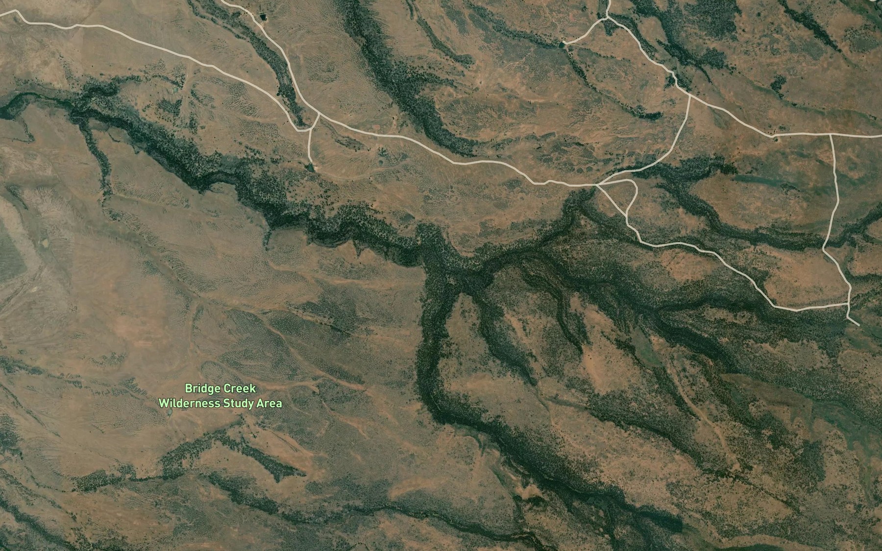 Satellite map of the Big Bridge Creek