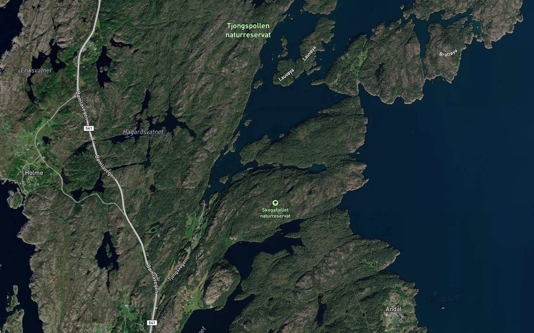 Satellite map of the Skoravagen