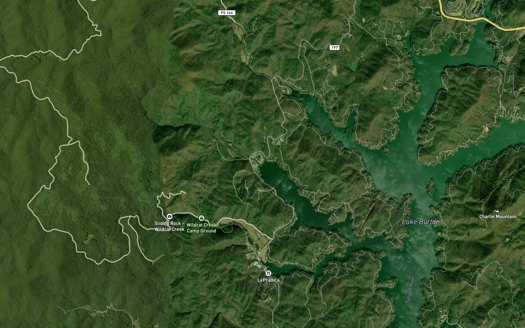 Satellite map of the Moccasin Creek