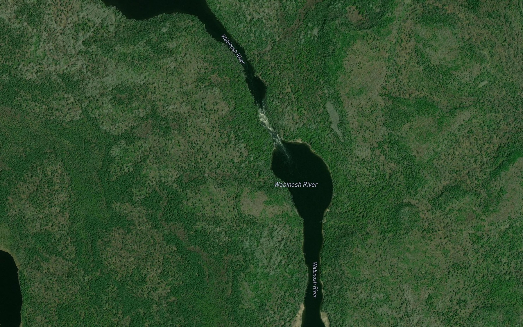 Satellite map of the Wabinosh River
