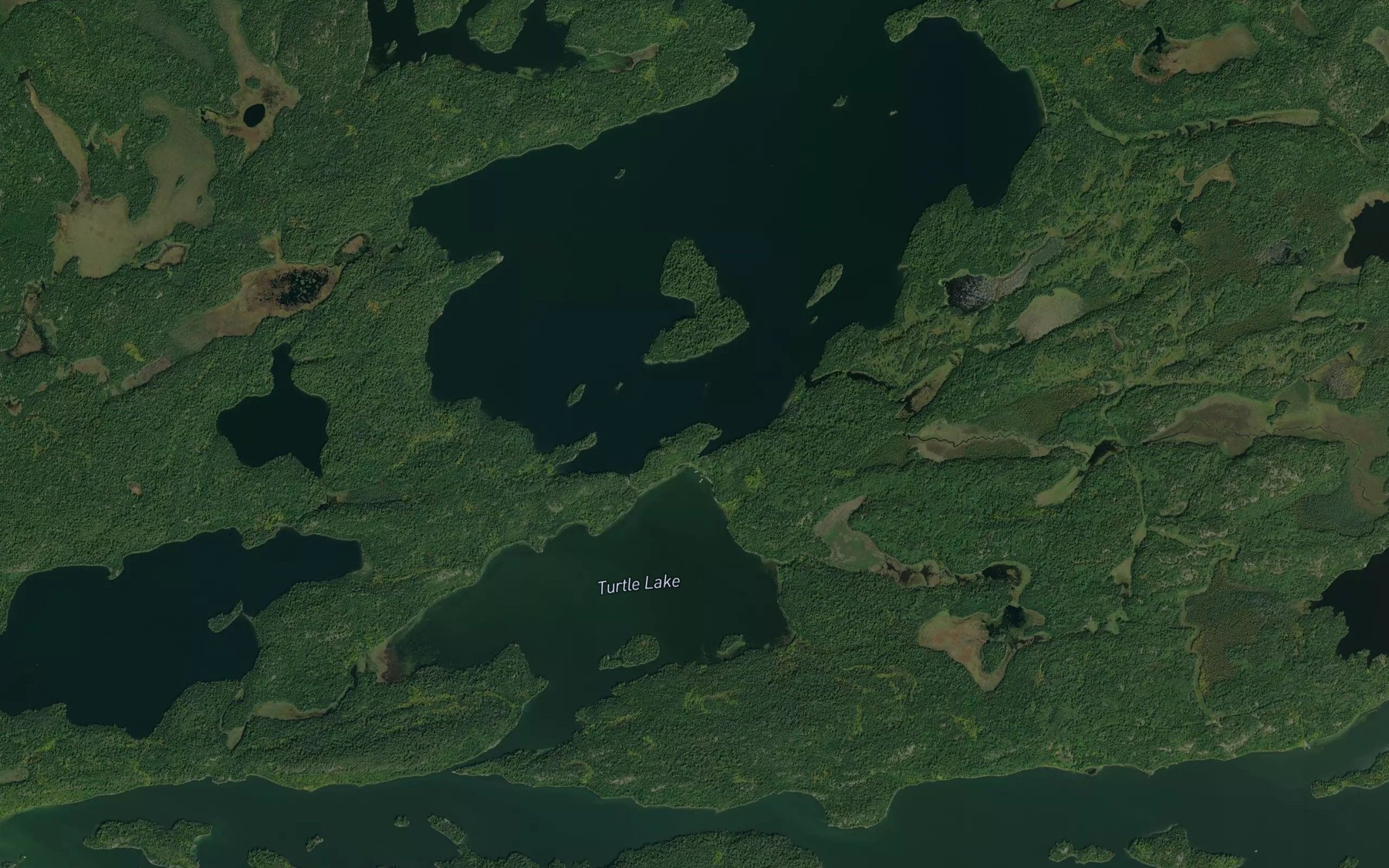 Satellite map of the Turtle Portage Channel