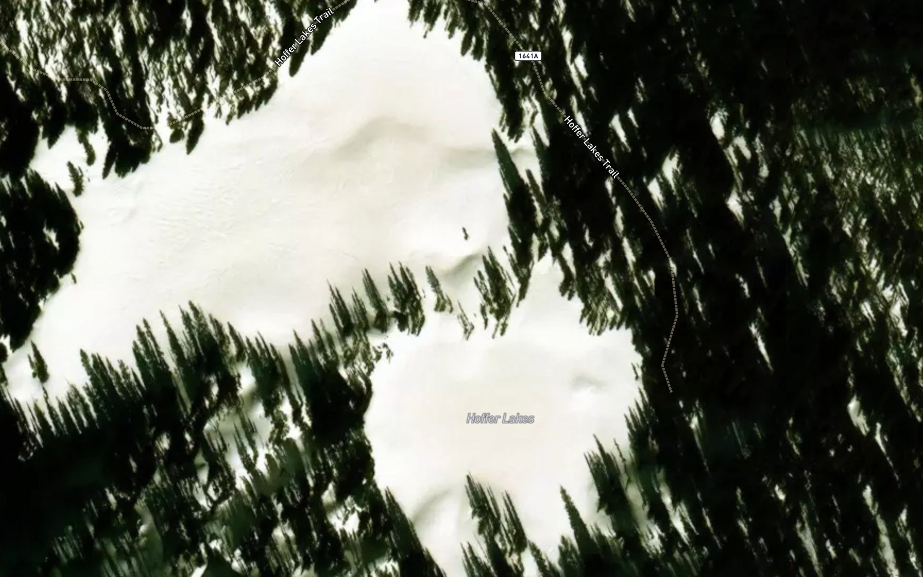 Satellite map of the Hoffer Lakes