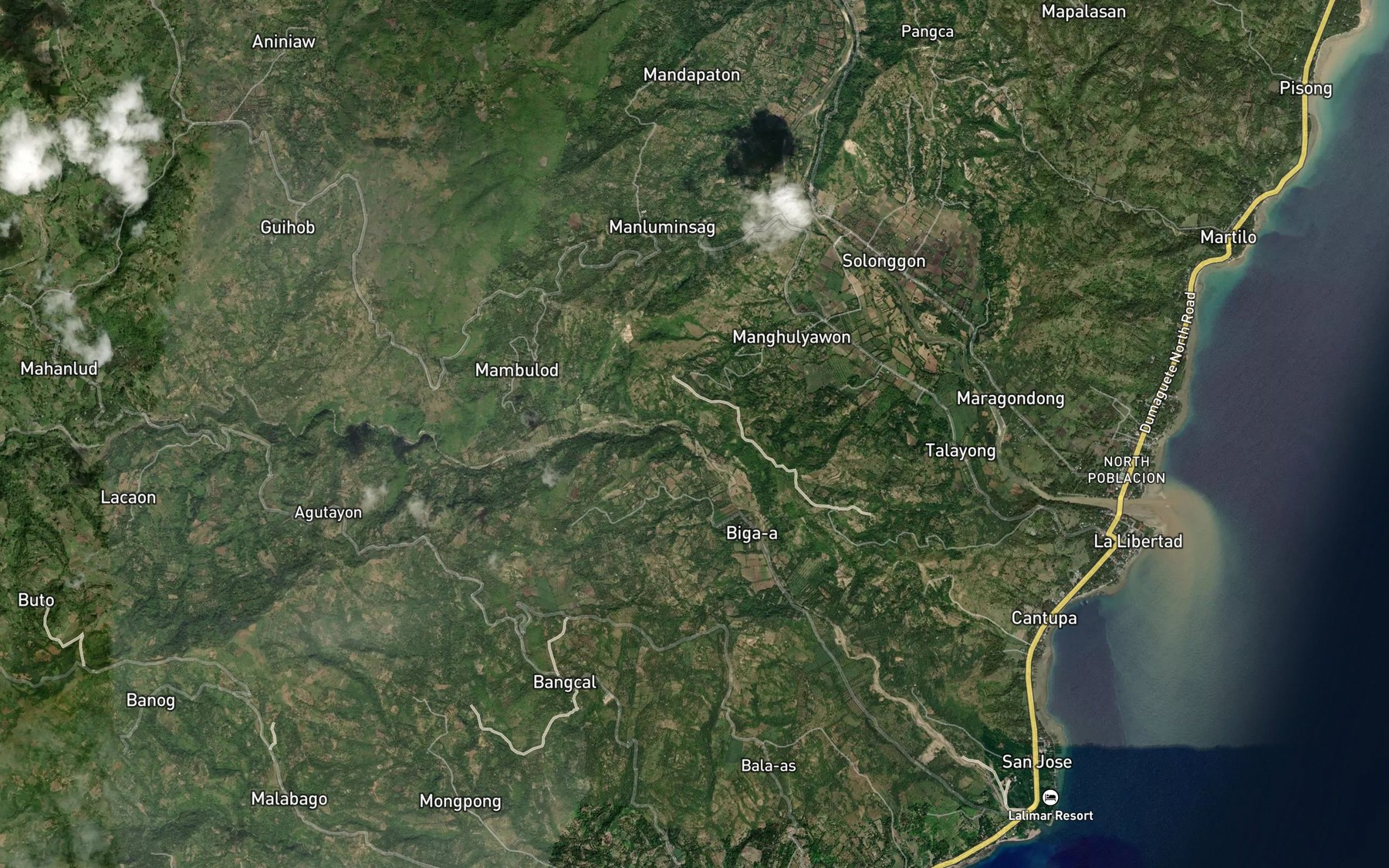 Satellite map of the Balogo Creek