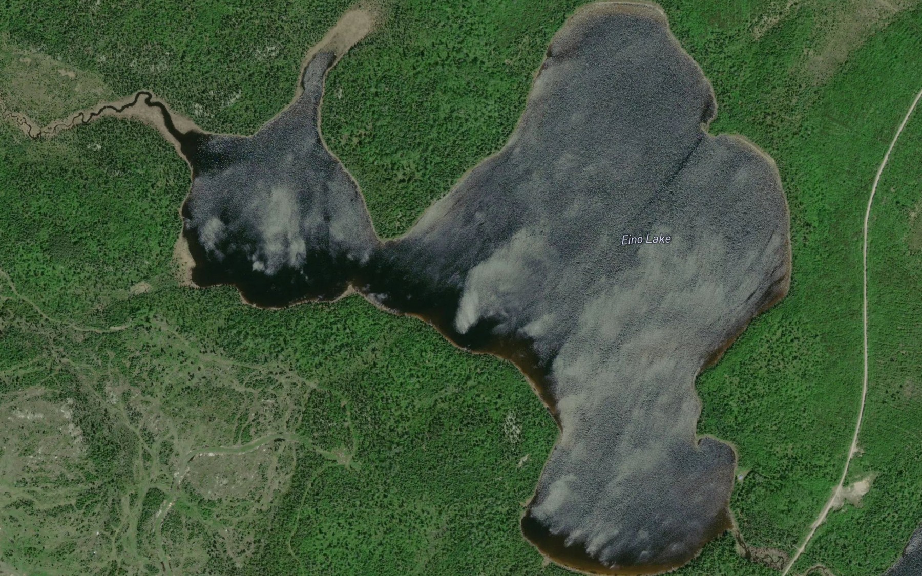 Satellite map of the Eino Lake