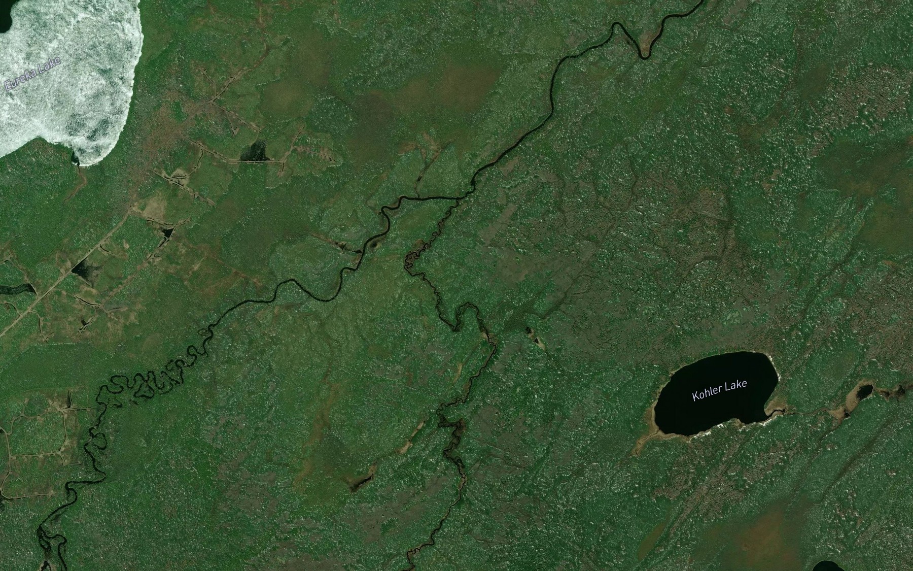 Satellite map of the Mercer Creek