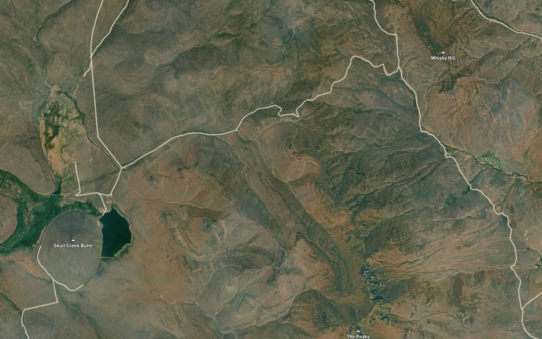 Satellite map of the Bingo Reservoir