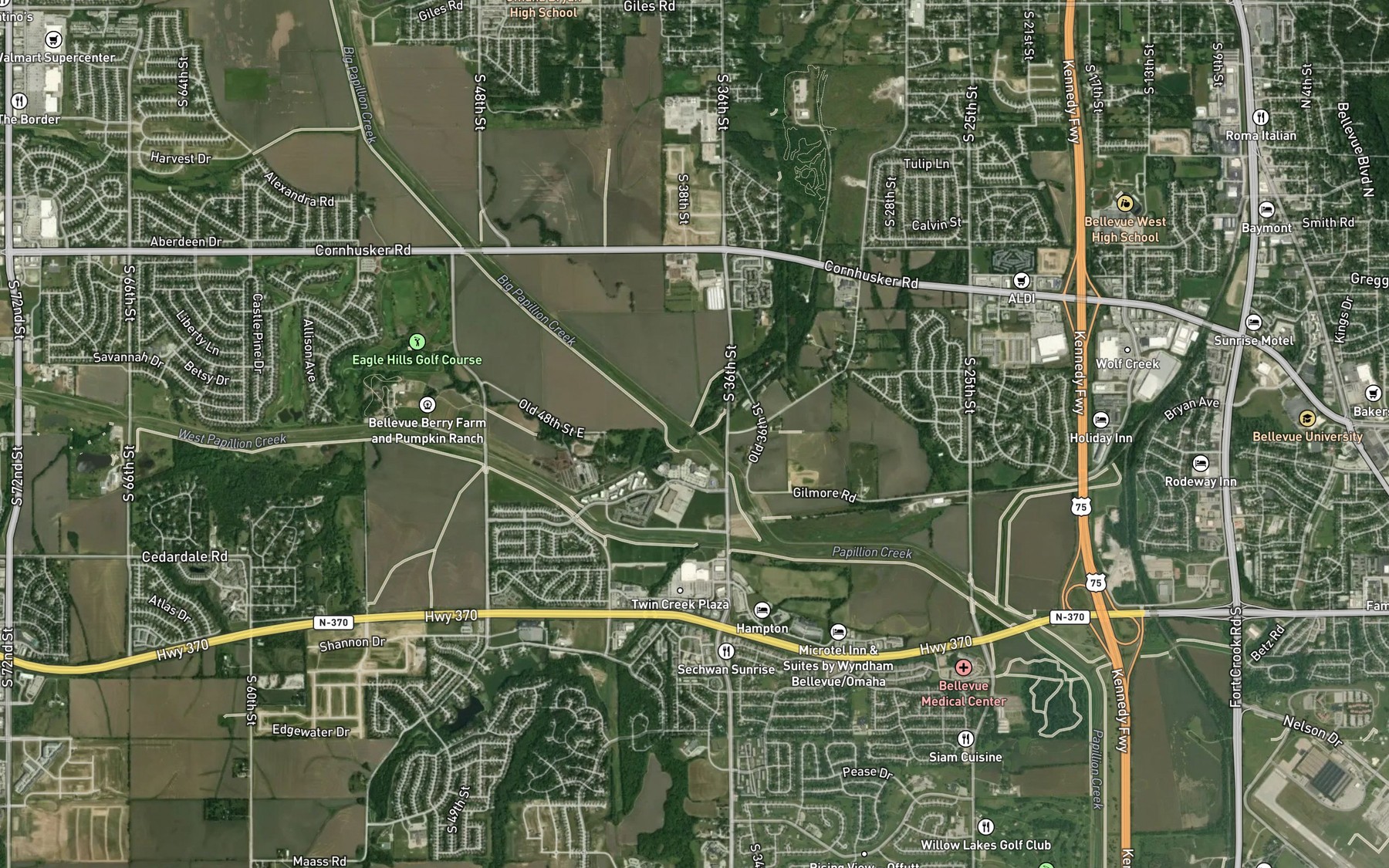 Satellite map of the Big Elk Creek