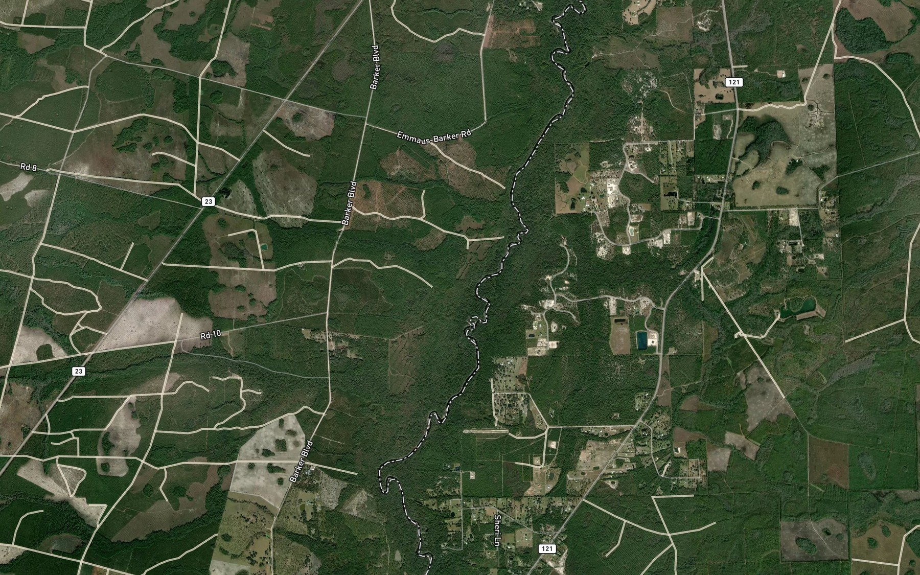 Satellite map of the Saucer Branch