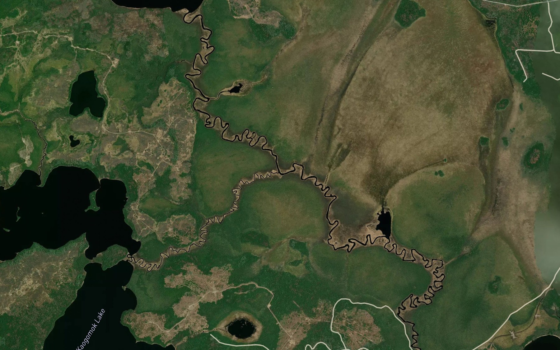 Satellite map of the Kaogomok Creek