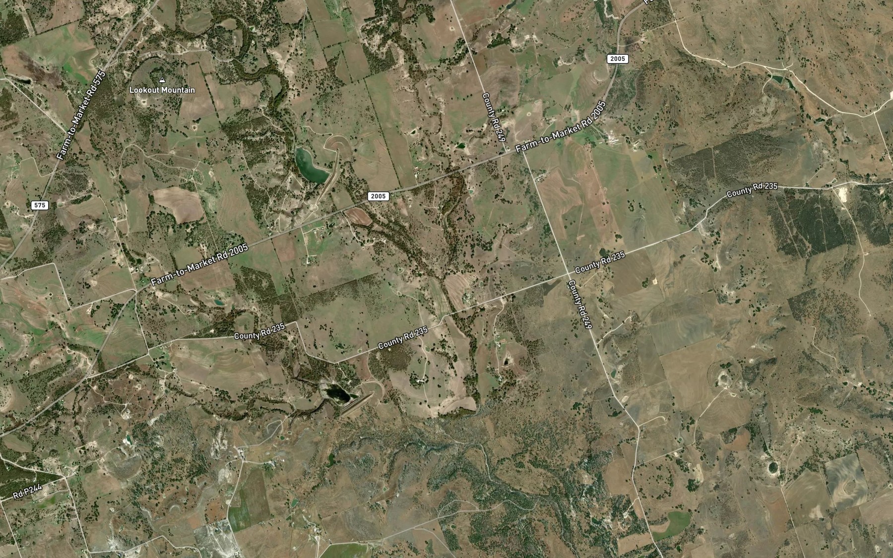 Satellite map of the Gholson Creek