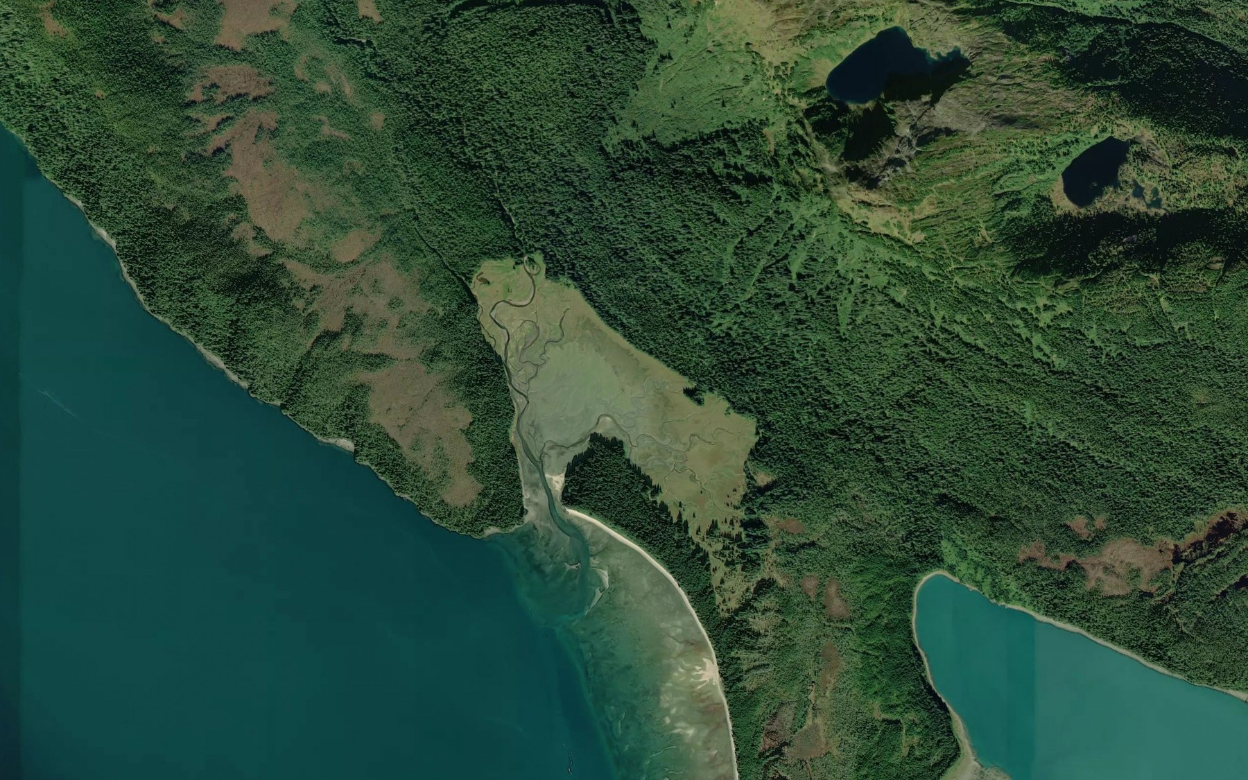 Satellite map of the Dry Bay
