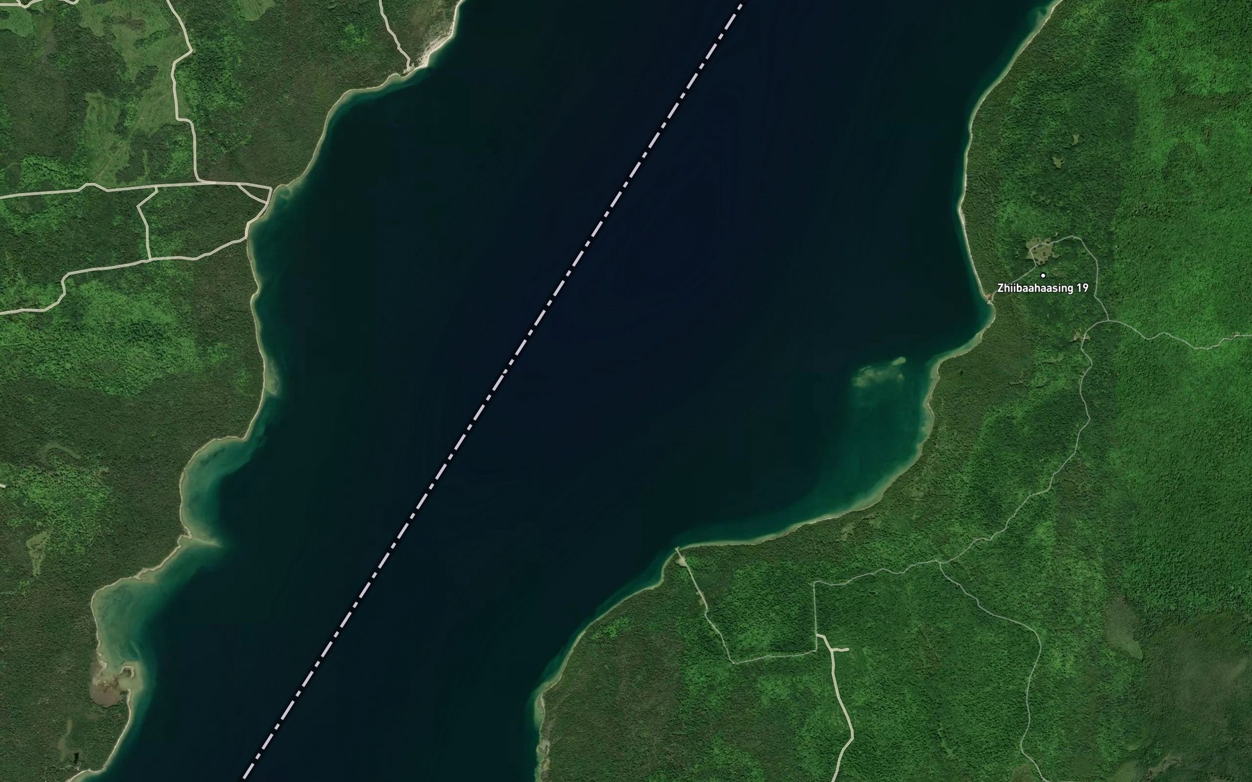 Satellite map of the False Detour Channel