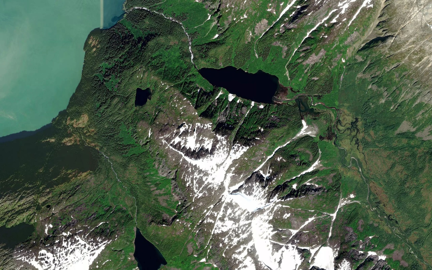 Satellite map of the Tease Reservoir