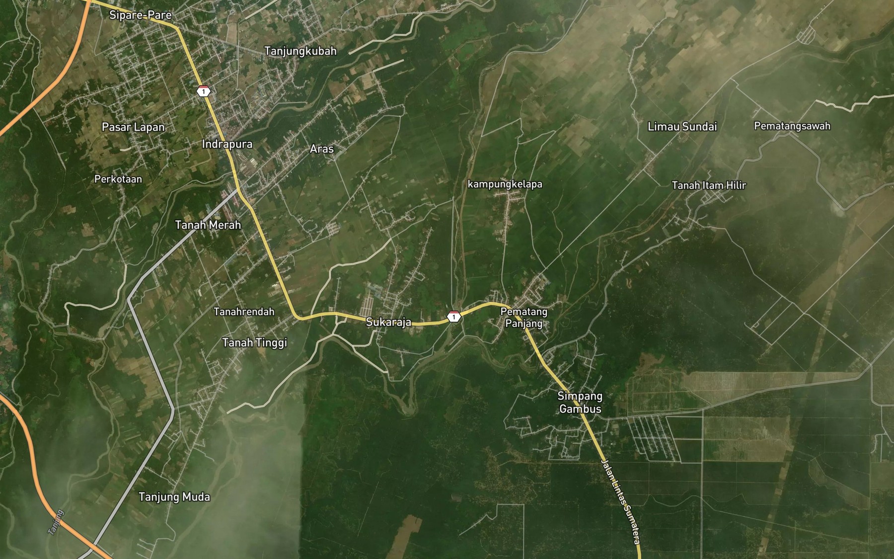 Satellite map of the Sungai Kalombis