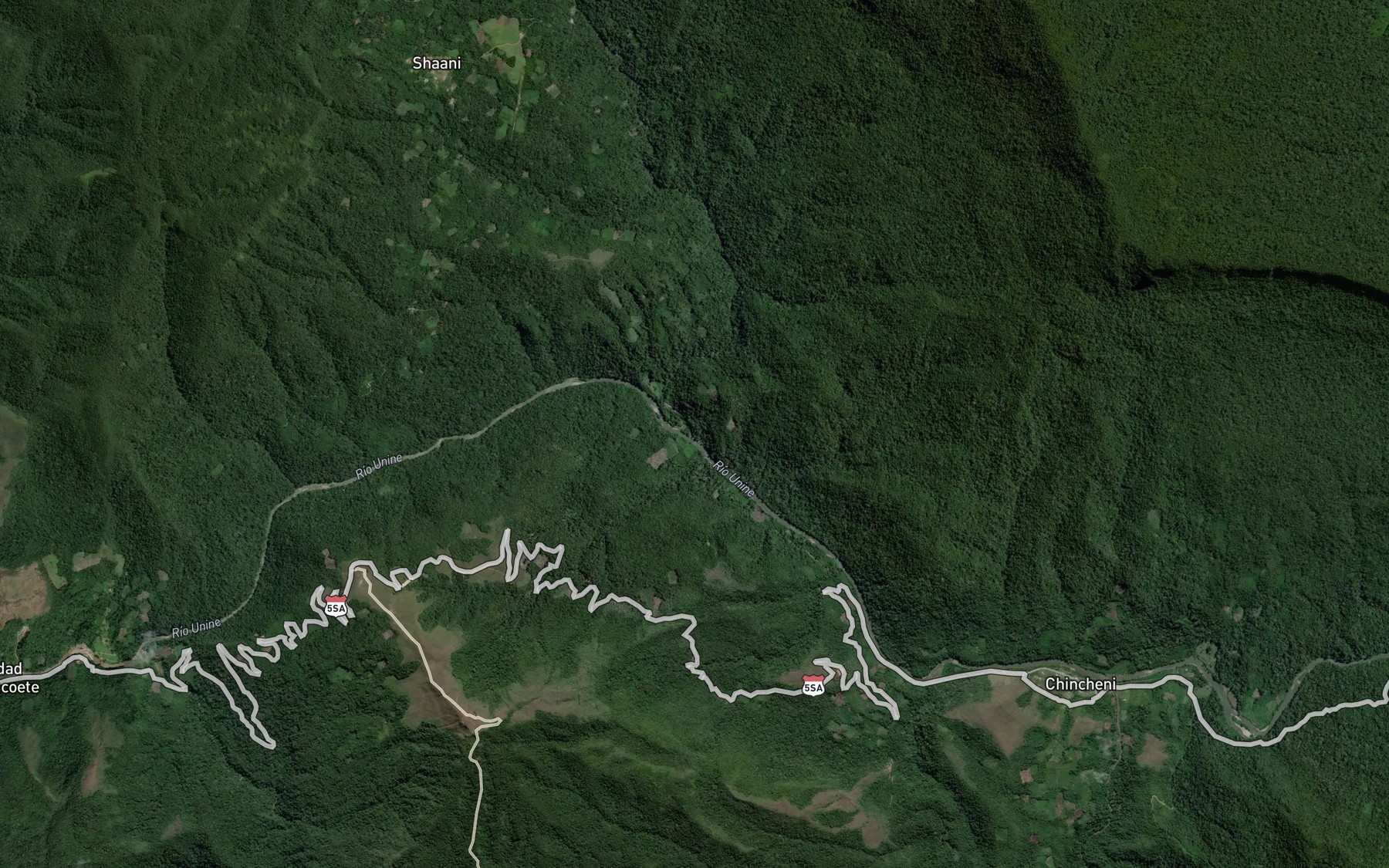 Satellite map of the Quebrada Shaanine