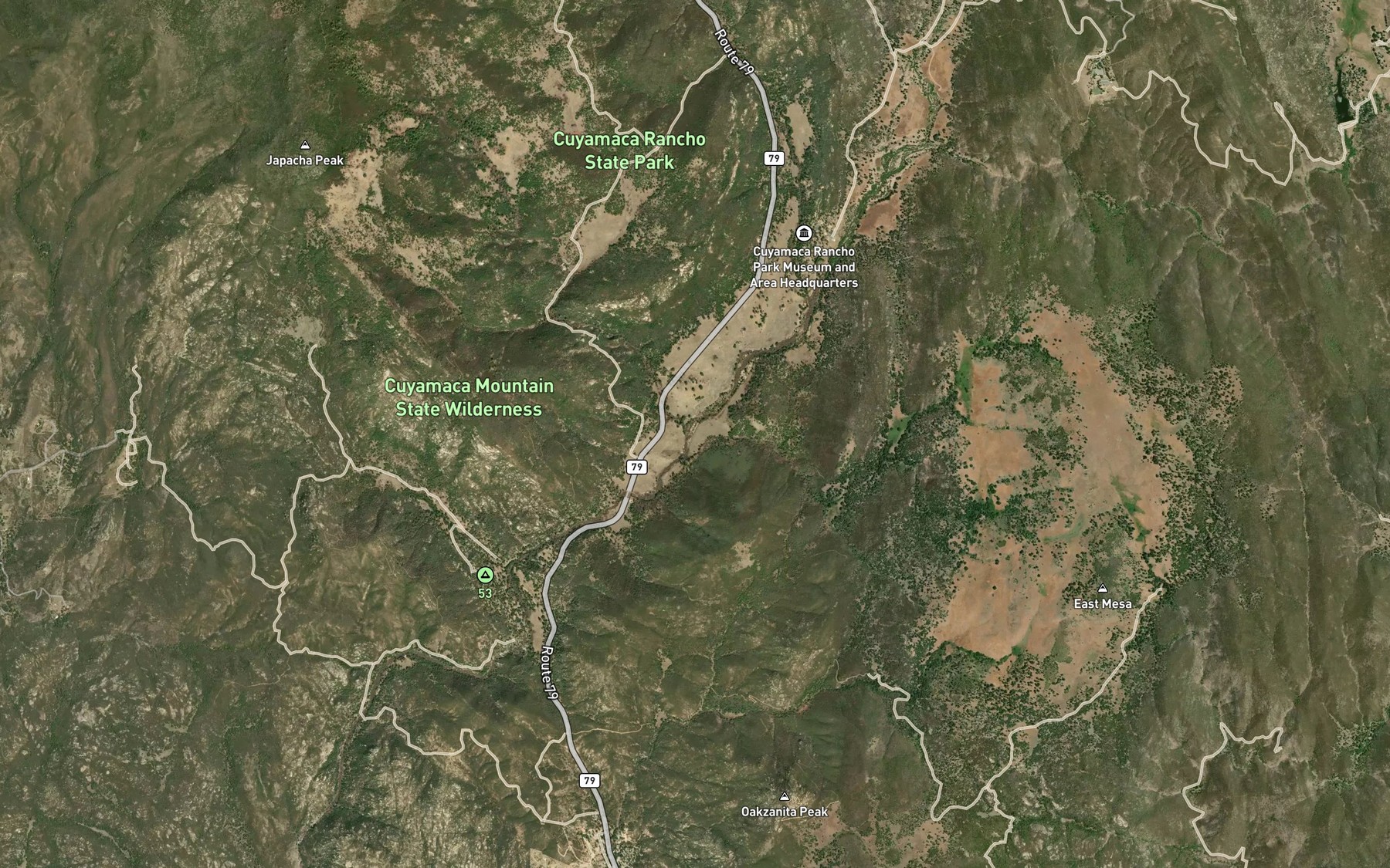 Satellite map of the Japacha Creek