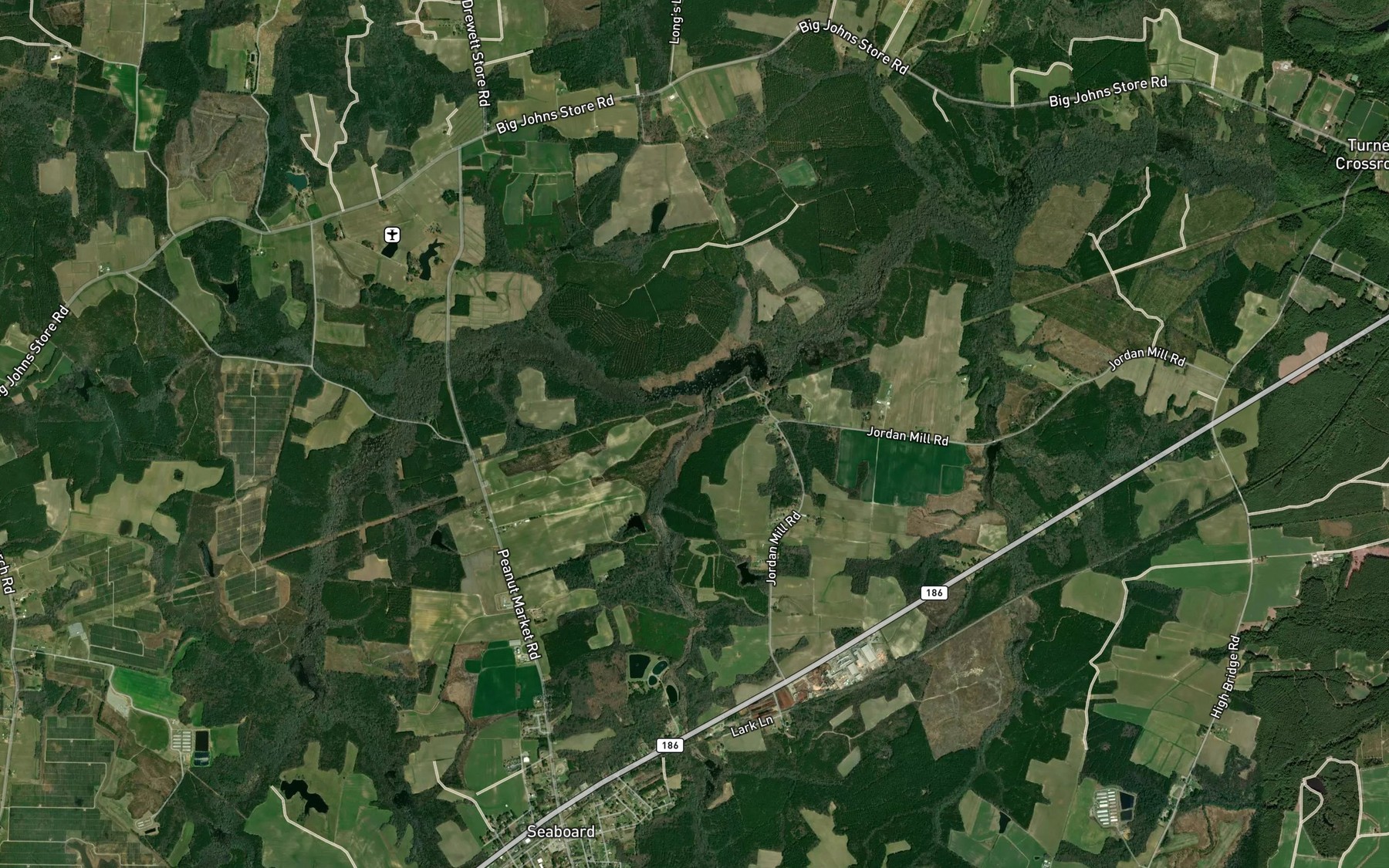 Satellite map of the Ivy Creek