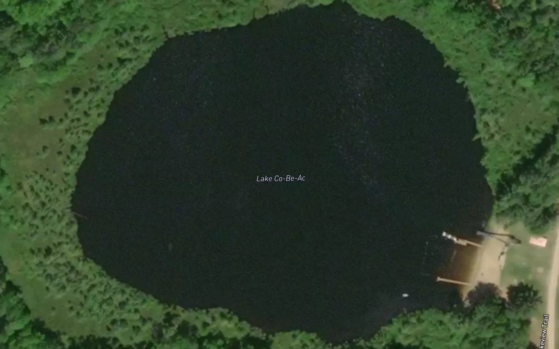 Satellite map of the Lake Co-Be-Ac