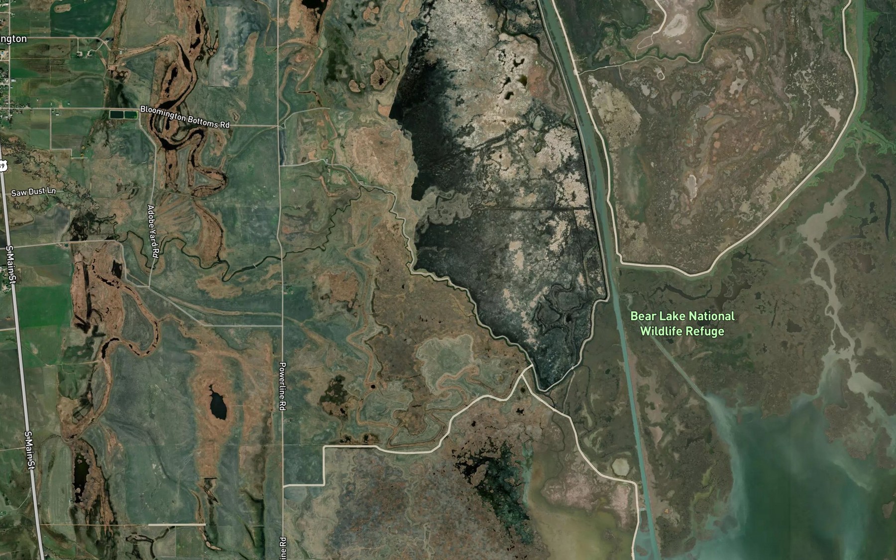 Satellite map of the Bloomington Creek