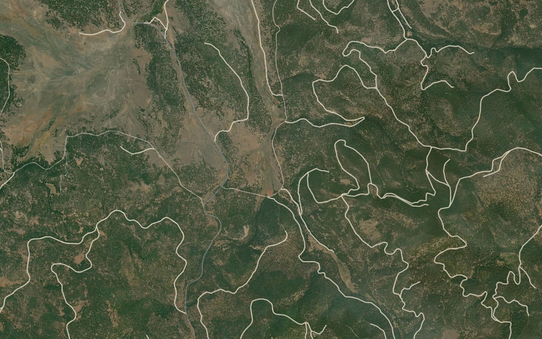 Satellite map of the West Fork Shoestring Creek