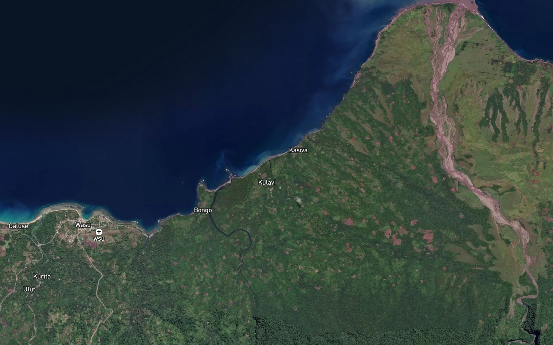 Satellite map of the Romba River
