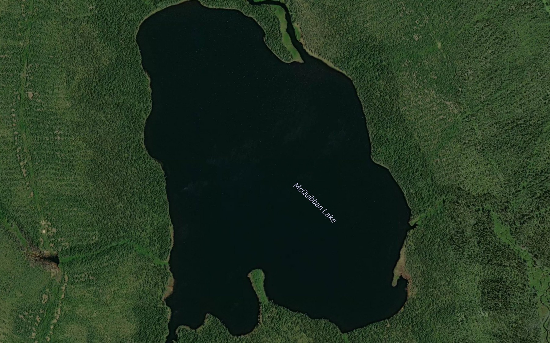 Satellite map of the McQuibban Lake