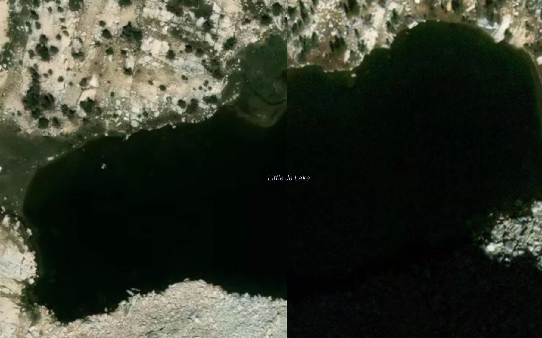 Satellite map of the Little Jo Lake