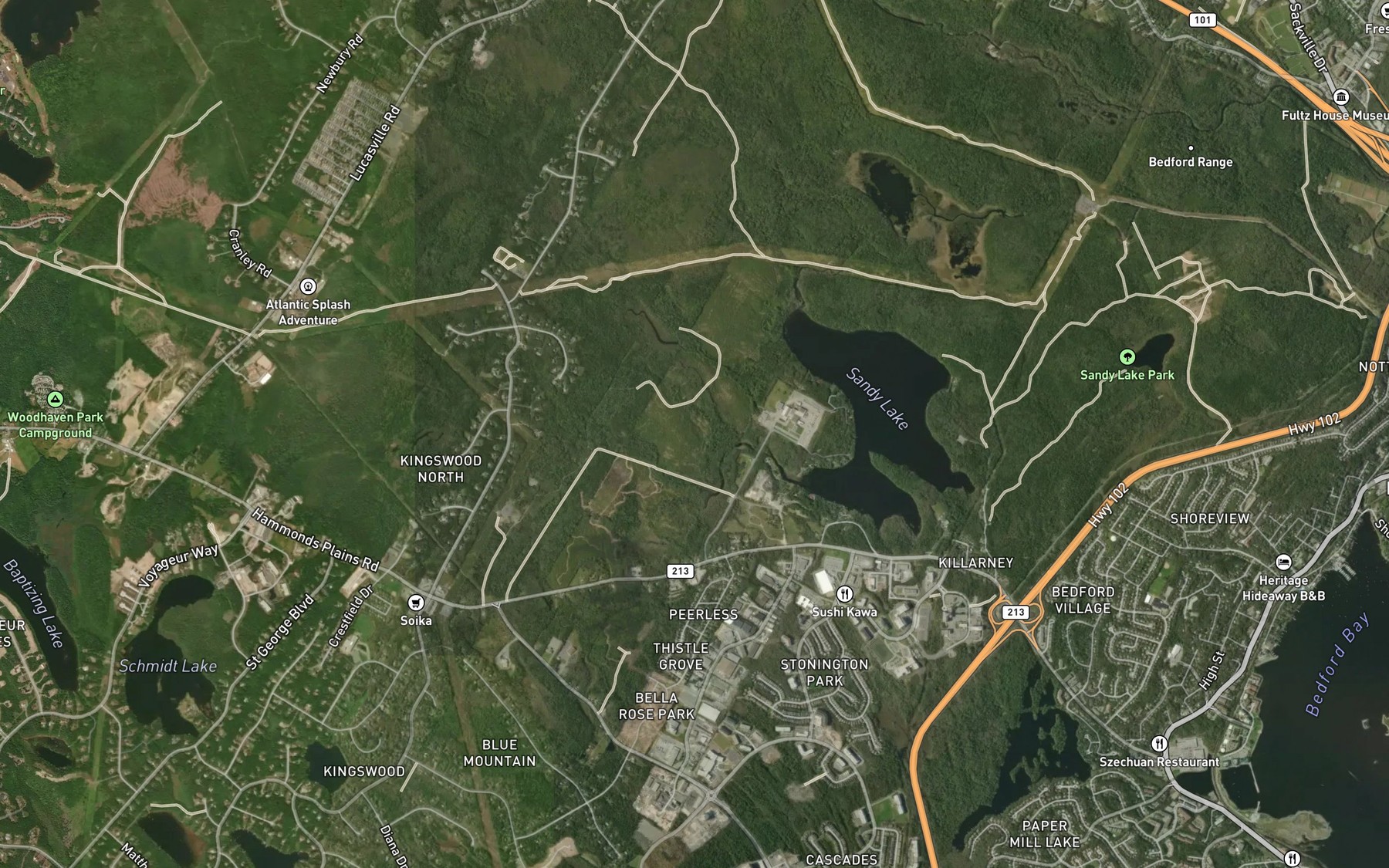 Satellite map of the Murphys Pit