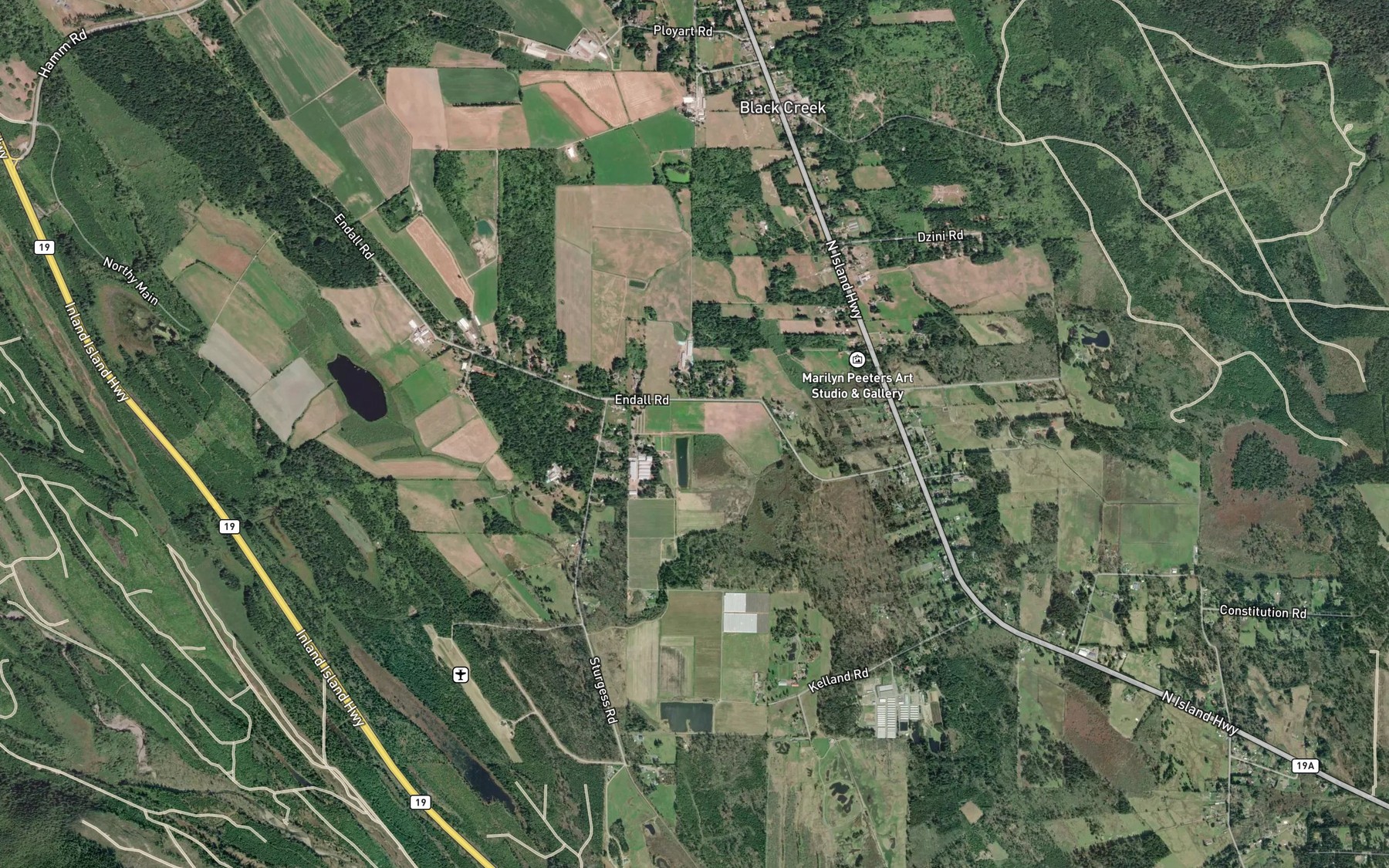 Satellite map of the Sayer Creek