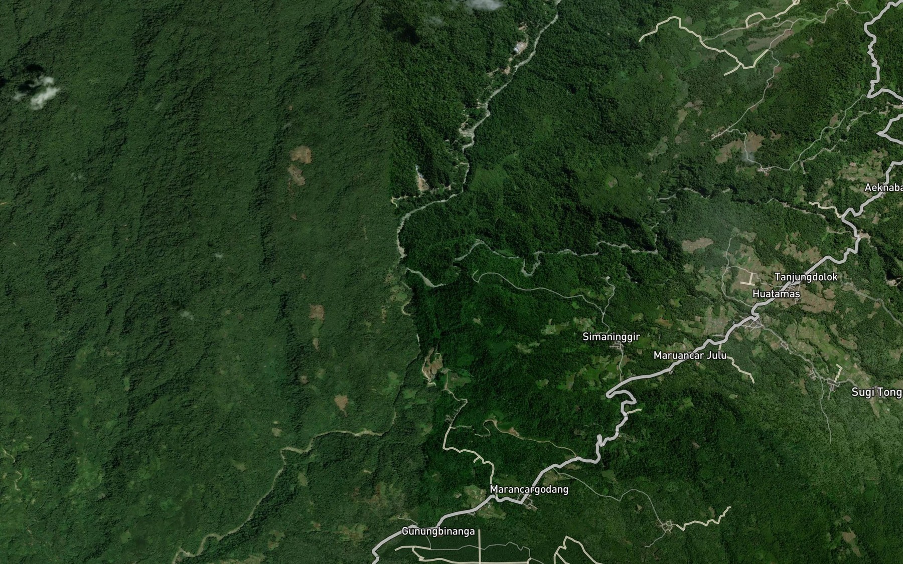 Satellite map of the Aek Pasir