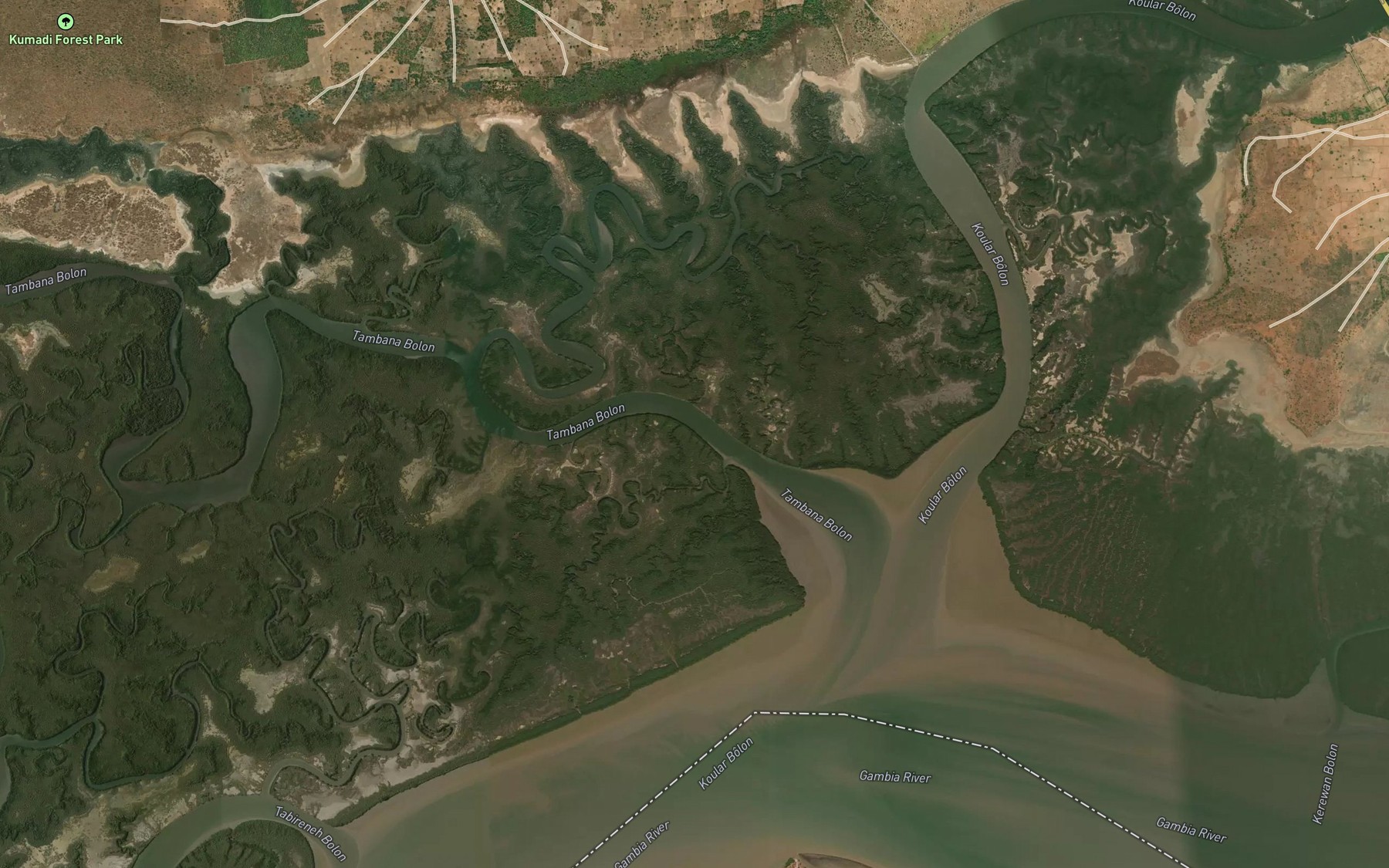 Satellite map of the Tambana Bolon