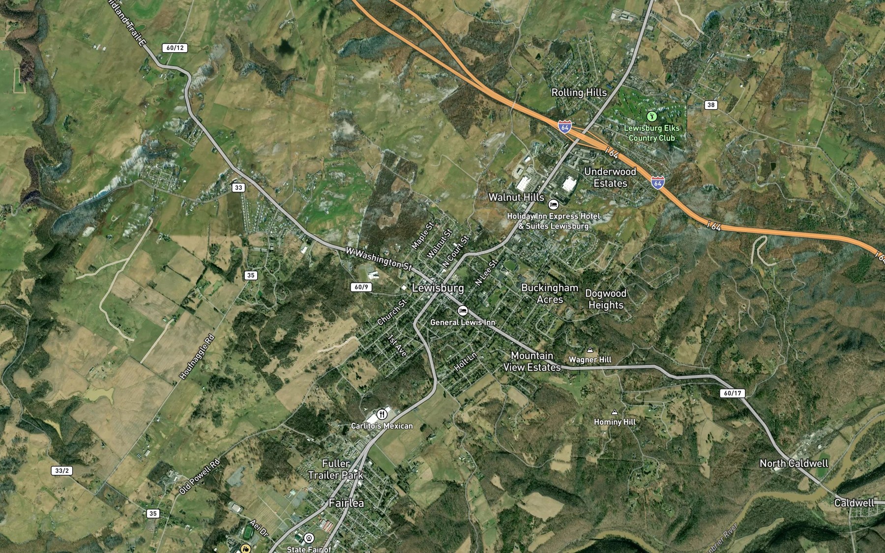 Satellite map of the Lewis Spring